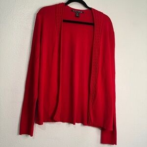 Scott Taylor Bright Red Lightweight Knit Cardigan. Sz L.